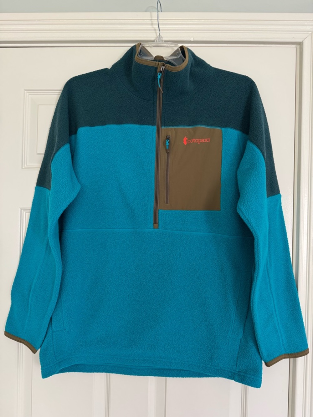 Cotopaxi Jacket Mens Large Colorblock Abrazo Fleece Half Zip Pullover Teal
